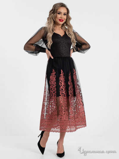 Платье Wisell, цвет черный, розовый