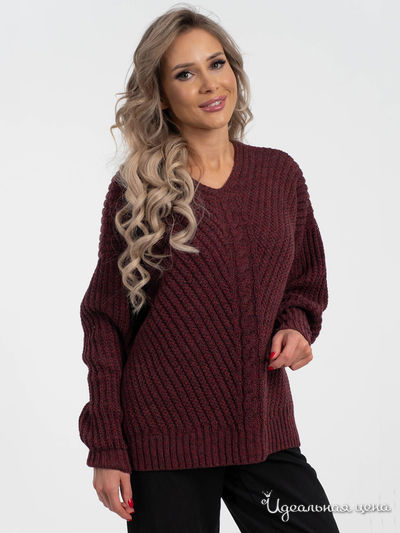 Пуловер Wisell, цвет бордовый, серый