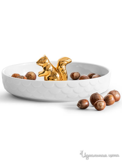 Блюдо сервировочное "Белочка" Sagaform, цвет белый, золотой