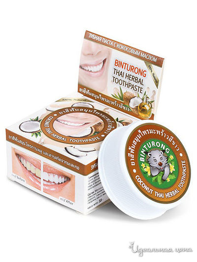 Зубная паста с Кокосовым маслом, 33 г, Binturong
