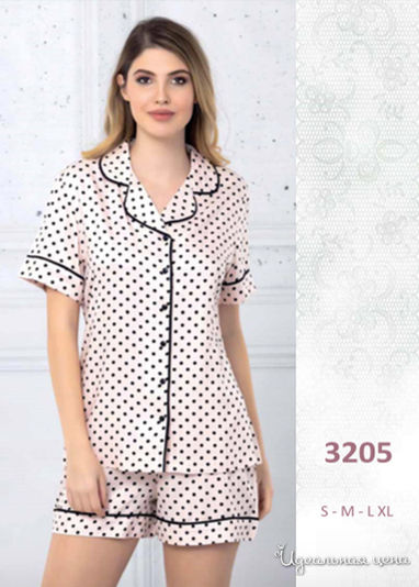 Пижама Regina Lingerie, цвет розовый, черный