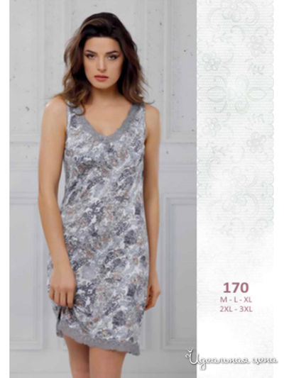 Ночная сорочка Regina Lingerie, цвет белый, серый, коричневый