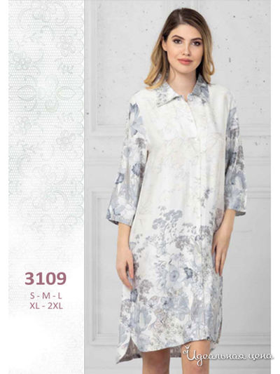 Халат Regina Lingerie, цвет серый, белый