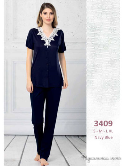 Пижама Regina Lingerie, цвет черный, белый