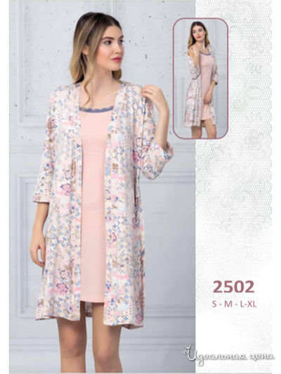 Комплект: сорочка, халат Regina Lingerie, цвет мультиколор