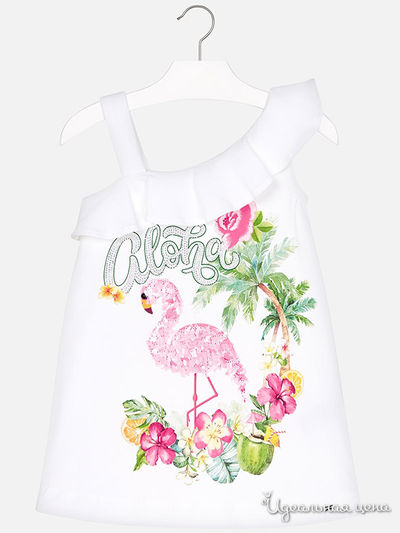 Платье Mayoral, цвет белый, розовый