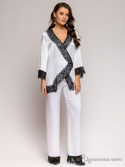 Брюки пижамные D&M by 1001DRESS, цвет белый