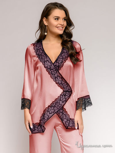 Пижамная рубашка D&M by 1001DRESS, цвет пыльная роза