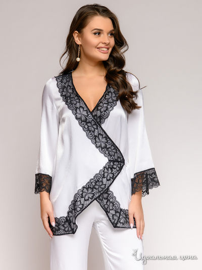 Пижамная рубашка D&M by 1001DRESS, цвет белый