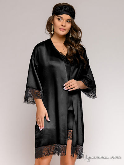 Халат домашний D&M by 1001DRESS, цвет черный