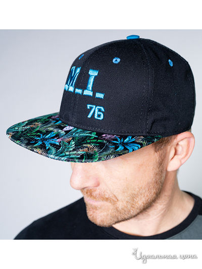 Бейсболка Mafia International, цвет черный, голубой
