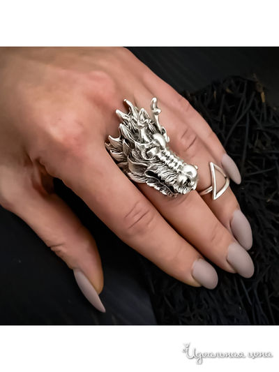 Кольцо "Дракон" De.lin`a, цвет Металлический