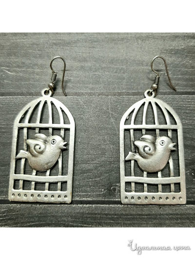 Серьги "Клетка" De.lin`a, цвет Металлический