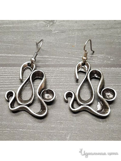 Серьги "Волна" De.lin`a, цвет Металлический