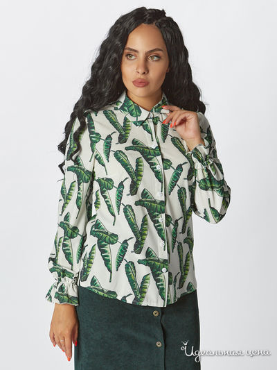 Блуза Hestollina, цвет белый, зеленый