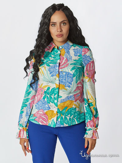 Блуза Hestollina, цвет розовый, зеленый