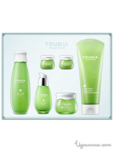 Подарочный набор «Увлажнение, себорегуляция и уход за комбинированной кожей лица с зеленым винорадом" Frudia