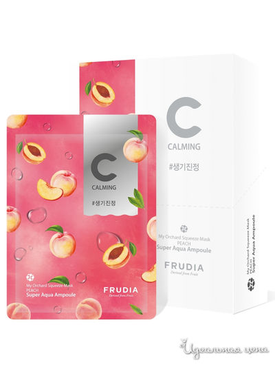 Питательная маска для лица с персиком, 10 шт*20 мл, Frudia