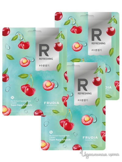 Раз глаживающая маска с для лица с вишней, 3 шт, Frudia