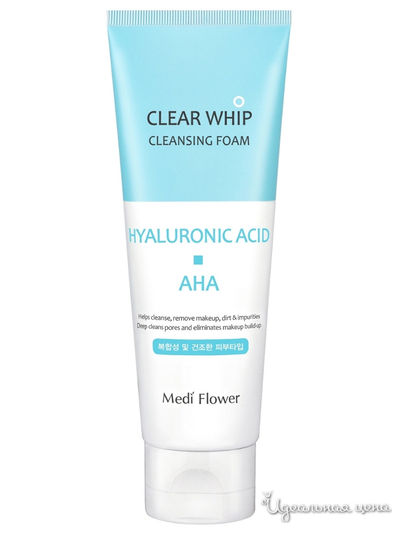Пенка для умывания с гиалуроновой кислотой и AHA кислотами, 120 мл, Mediflower