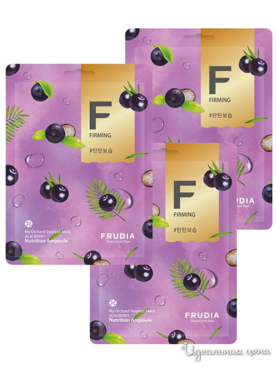 Бодрящая маска для лица с я годами асаи, 3 шт, Frudia