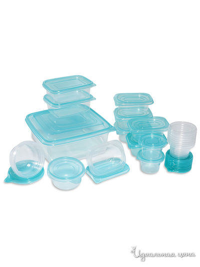 Набор контейнеров, 46 предметов DOSH HOME, цвет бирюзовый