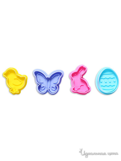 Формочки с печатью для печенья, пасха, 4 шт DOSH HOME, цвет черный, коричневый, серый