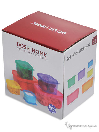 Набор контейнеров, 12 предметов DOSH HOME, цвет в ассортименте