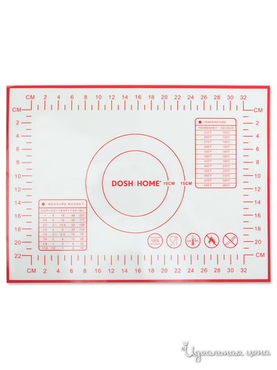 Лист для раскатки теста, 30x40 см DOSH HOME, цвет белый, красный