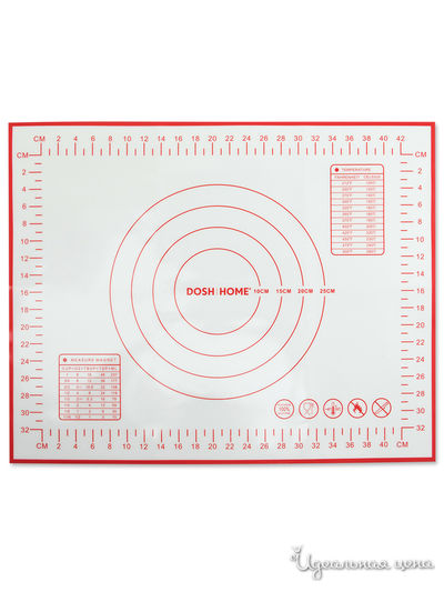 Лист для раскатки теста, 40x50 см DOSH HOME, цвет белый, красный
