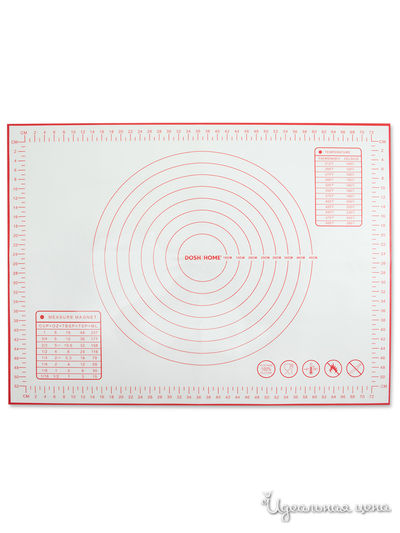 Лист для раскатки теста, 60x80 см DOSH HOME, цвет белый, красный