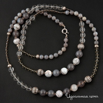 Бусы Bourgeoisie, цвет цвет серый
