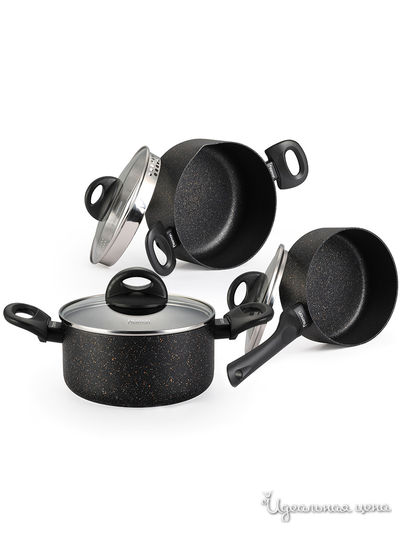 Набор посуды, 6 предметов FISSMAN, цвет черный
