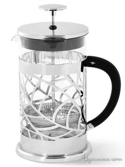 Френч-пресс - заварочный чайник с поршнем BICERIN 800 мл (стеклянная колба) FISSMAN, цвет черный