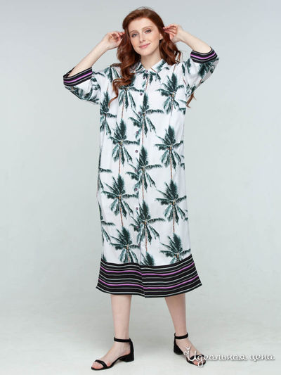 Платье GRIOL, цвет белый, зеленый