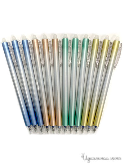 !Коробка 12шт! Ручка Фокусника с Кнопкой Серебристая (Пишет-Стирает) MC-Basir