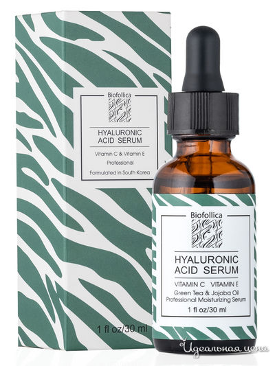 Сыворотка для лица увлажняющая и восстанавливающая с гиалуроновой кислотой, 60 мл, Biofollica