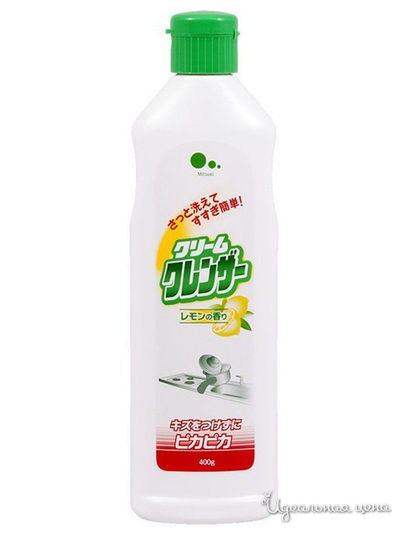 Чистящий крем для кухни с абразивными частицами с ароматом лимона, 400 г Mitsuei