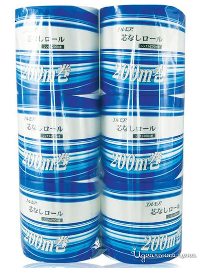 Туалетная бумага ELLEMOI, 200 м, 6 рулонов, Kami Shodji