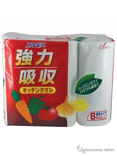 Полотенца бумажные для кухни ELLEMOI, 50 отрезков, 6 рулонов, Kami Shodji