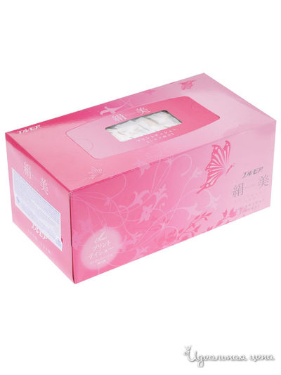 Бумажные двухслойные салфетки с шелком ELLEMOI Kinu-bi, 200 шт, 1 пачка, Kami Shodji