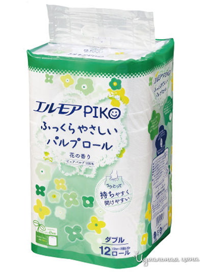 Туалетная бумага ароматизированная двухслойная ELLEMOI Piko, 25 м, 12 рулонов, Kami Shodji