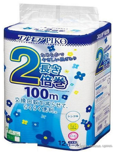 Туалетная бумага ароматизированная однослойная ELLEMOI Piko, 100 м, 12 рулонов, Kami Shodji