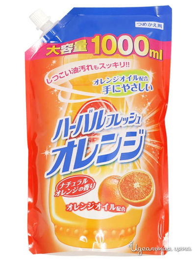 Средство для мытья посуды, овощей и фруктов с ароматом апельсина мягкая упаковка, 1000 мл, Mitsuei