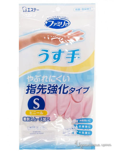 Перчатки  для бытовых и хозяйственных нужд, размер S, ST FAMILY, цвет розовый