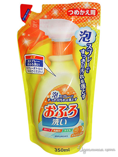 Спрей-пена для ванны (с антибактериальным эффектом и апельсиновым маслом) запасной блок, 350 мл, Nihon Detergent