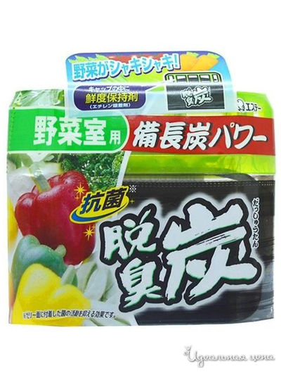 Дезодорант желеобразный с древесным углем Бинчотан для холодильника (камера для овощей и фруктов), 140 г, ST FAMILY