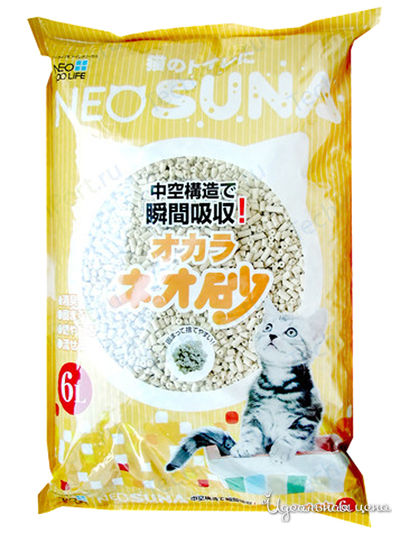 Туалетный наполнитель комкующийся для моментального впитывания с интенсивной защитой от запаха на основе соевых бобов (смываемый в канализацию), 6 л, Neo Loo Life