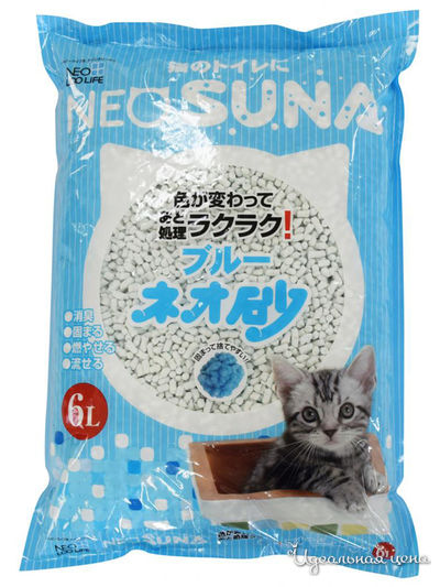 Туалетный наполнитель комкующийся с цветовым индикатором (смываемый в канализацию), 6 л, Neo Loo Life