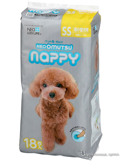 Подгузники для домашних животных, размер SS, 2-4 кг, 18 шт, Neo Loo Life